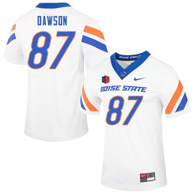Men-Youth #87 Cayden Dawson Boise State Broncos College Football Jerseys Stitched-White